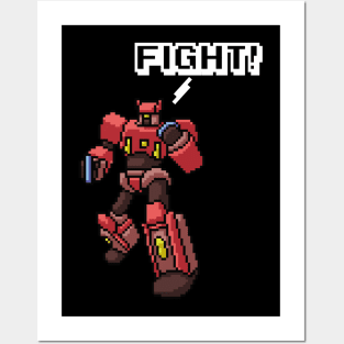 Pixel Art Anime Robot Posters and Art